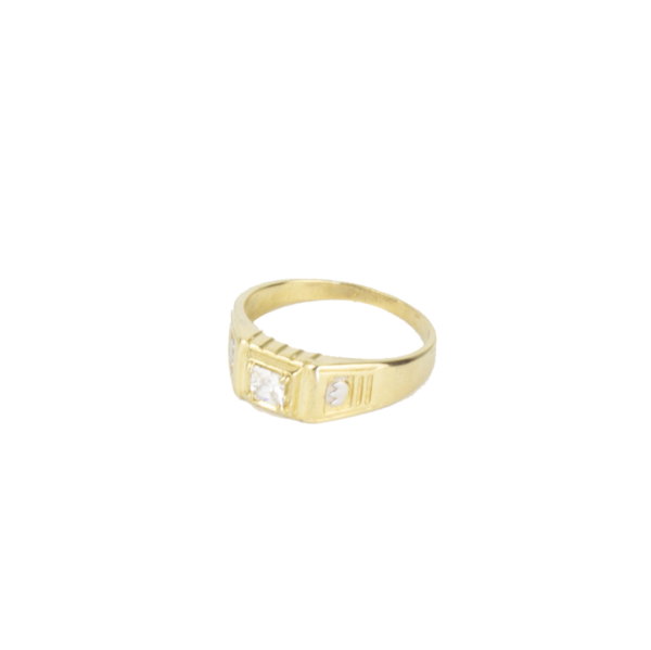 Anillo hombre con zirconia oro amarillo 10k