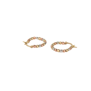 Aretes/Arracadas de cuentas oro florentino de 10k 4.2 gramos