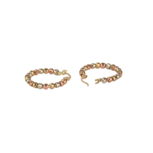 Aretes/Arracadas de cuentas oro florentino de 10k 2.1 gramos
