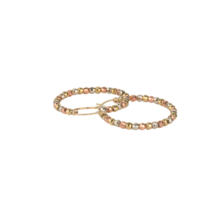 Aretes/Arracadas de cuentas oro florentino de 10k 5.0 gramos