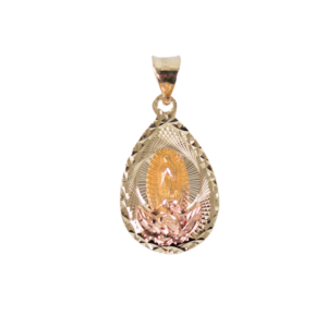 Medalla Virgen de Guadalupe forma de gota oro 10k 1.1 gramos